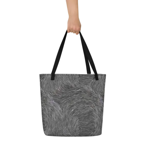 Ink Ripple on a Large Tote Bag W/ Pocket