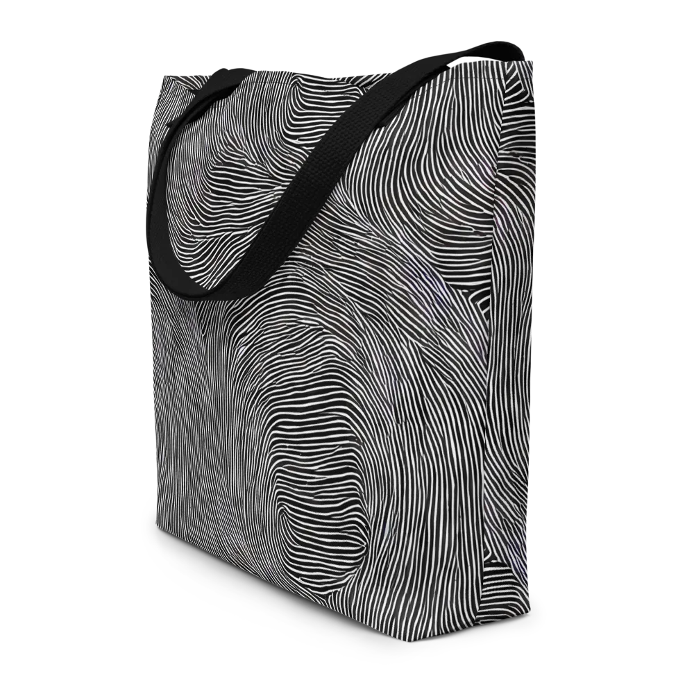 Ink Ripple on Large Tote Bag W/ Pocket — Front