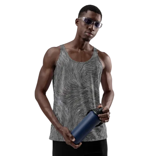 Ink Ripple on a Men's Tank Top