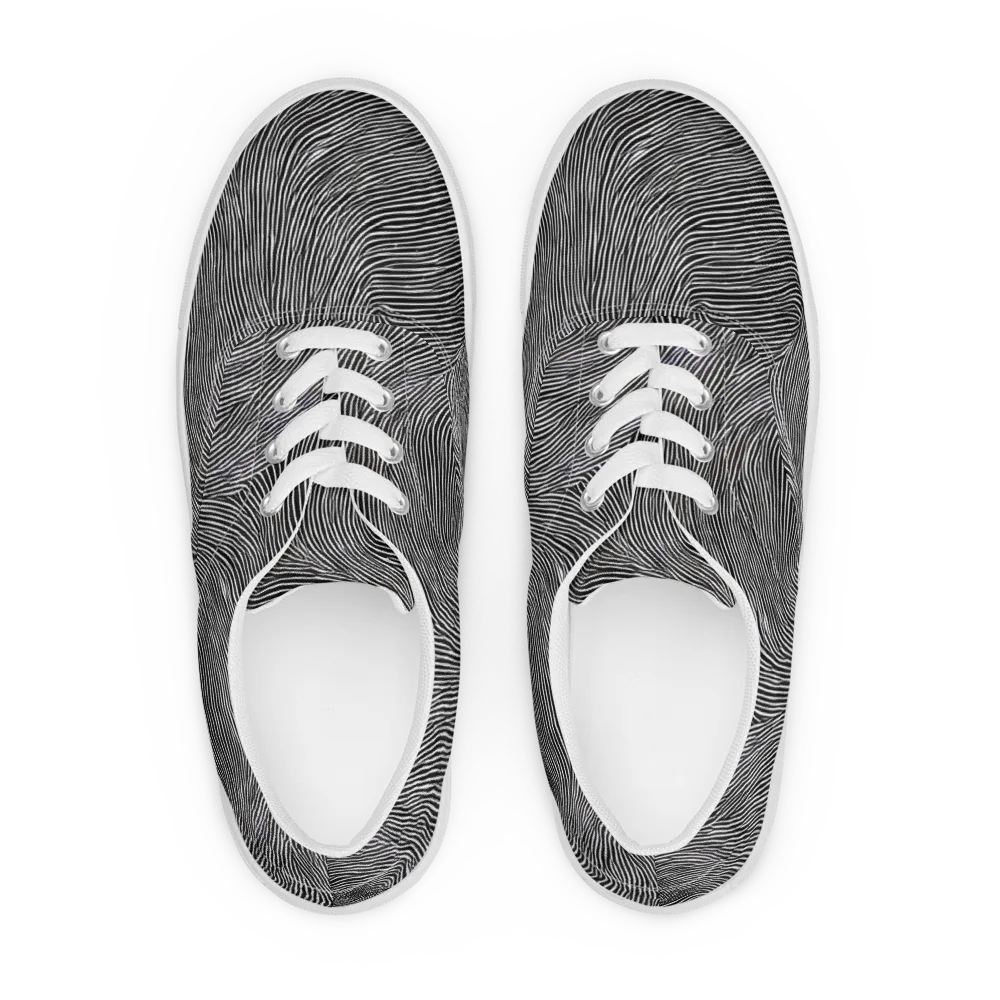Ink Ripple on Men's Lace-Up Canvas Shoes — Front