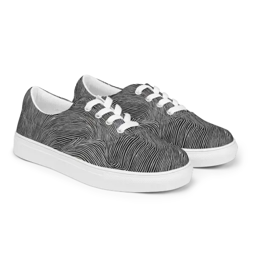 Ink Ripple on a Men's Lace-Up Canvas Shoes