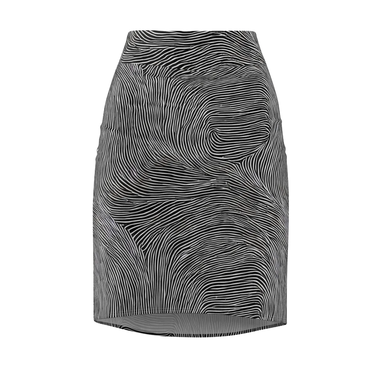 Ink Ripple on Pencil Skirt — Front