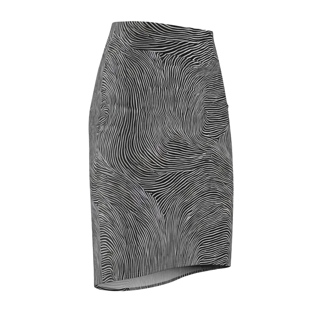 Ink Ripple on Pencil Skirt — Front Side