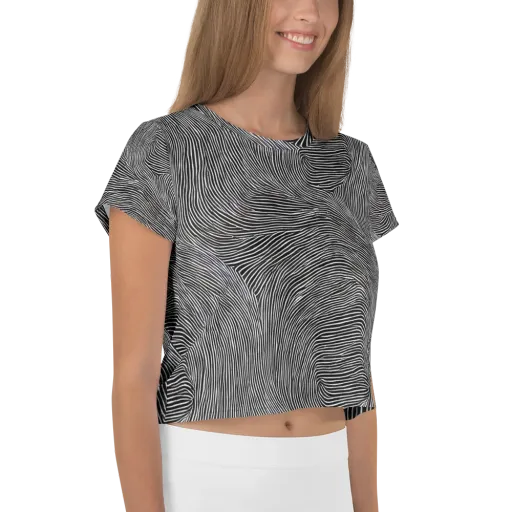 Ink Ripple on a Crop Tee