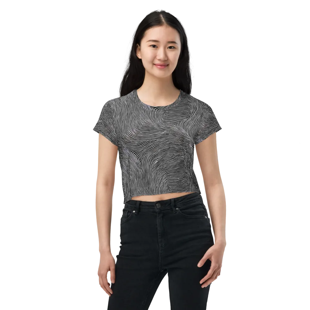 Ink Ripple on Crop Tee — Front