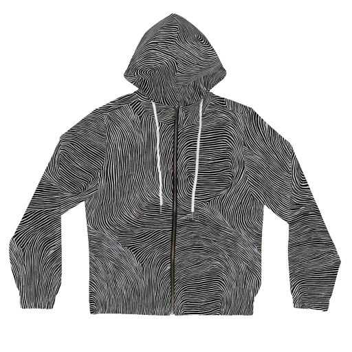 Ink Ripple on a Women's Full-Zip Hoodie