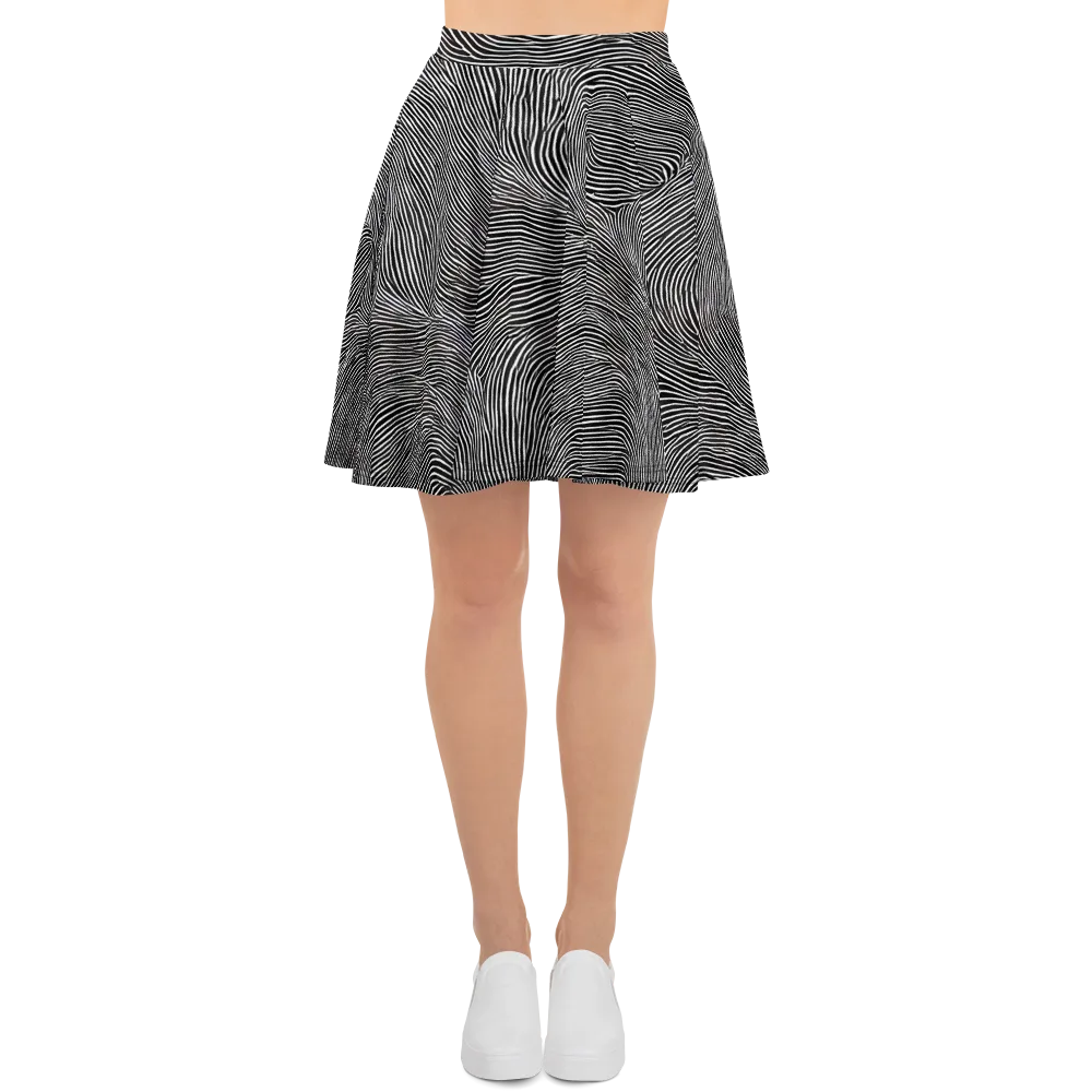 Ink Ripple on Skater Skirt — Front