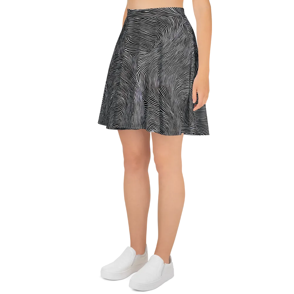 Ink Ripple on Skater Skirt — Left