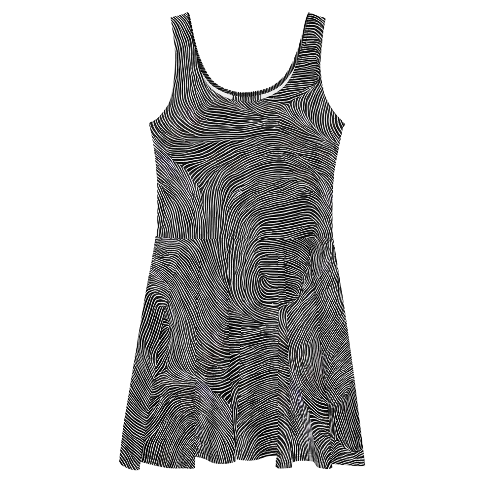 Ink Ripple on Skater Dress — Front