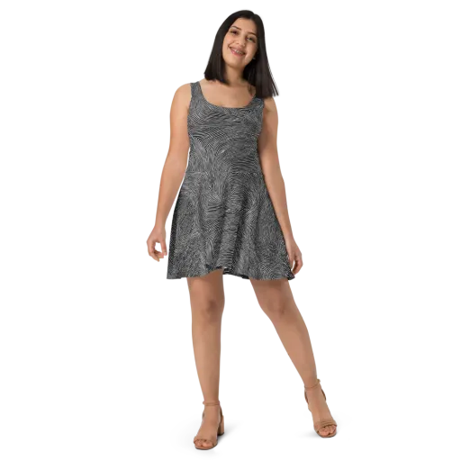 Ink Ripple on a Skater Dress