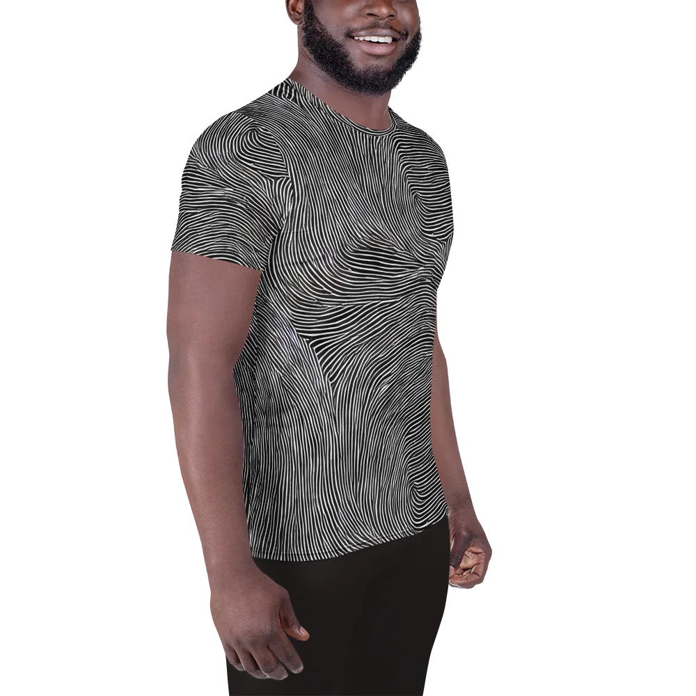 Ink Ripple on Men's Athletic T-Shirt — Right