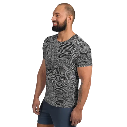Ink Ripple on a Men's Athletic T-Shirt