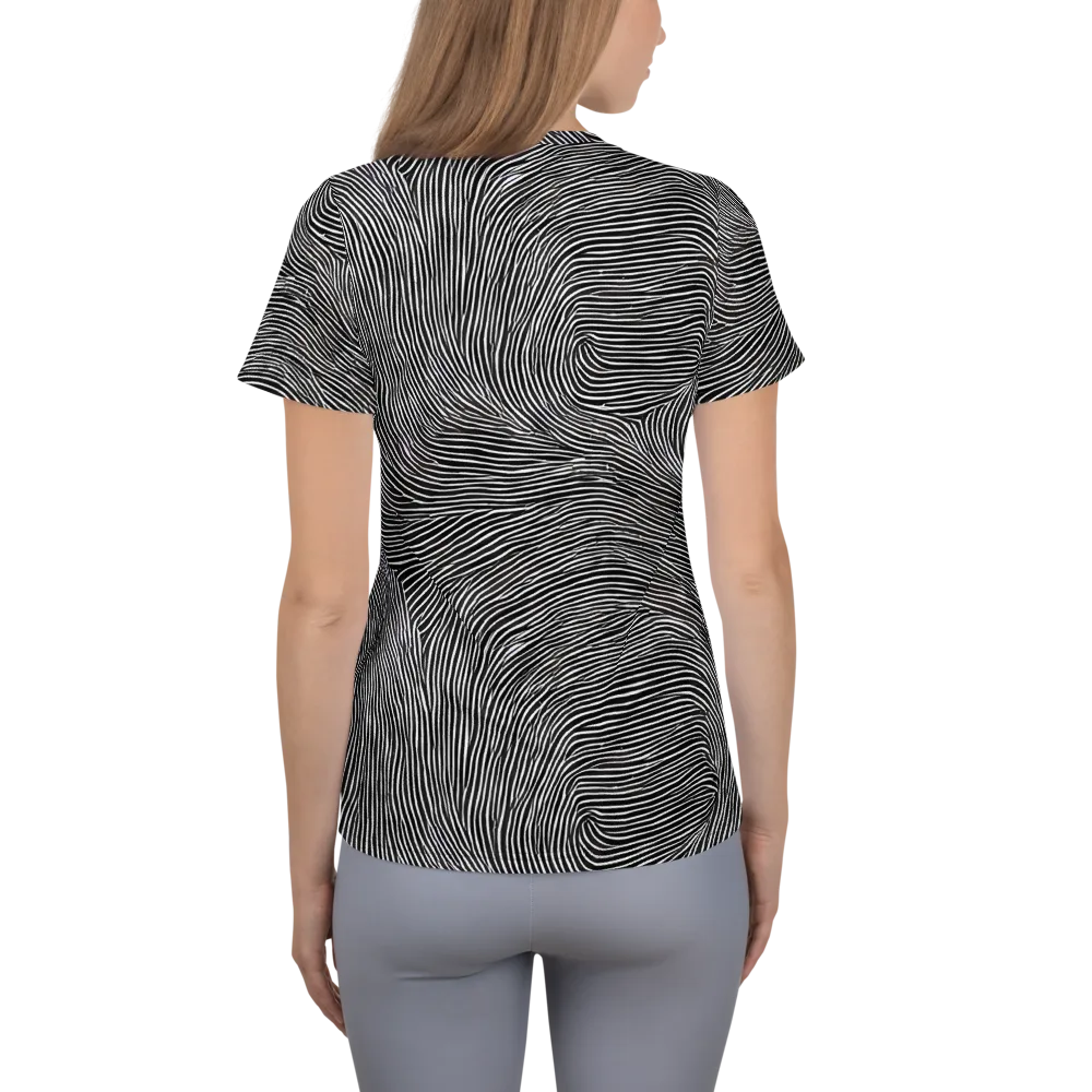 Ink Ripple on Women's Athletic T-Shirt — Back