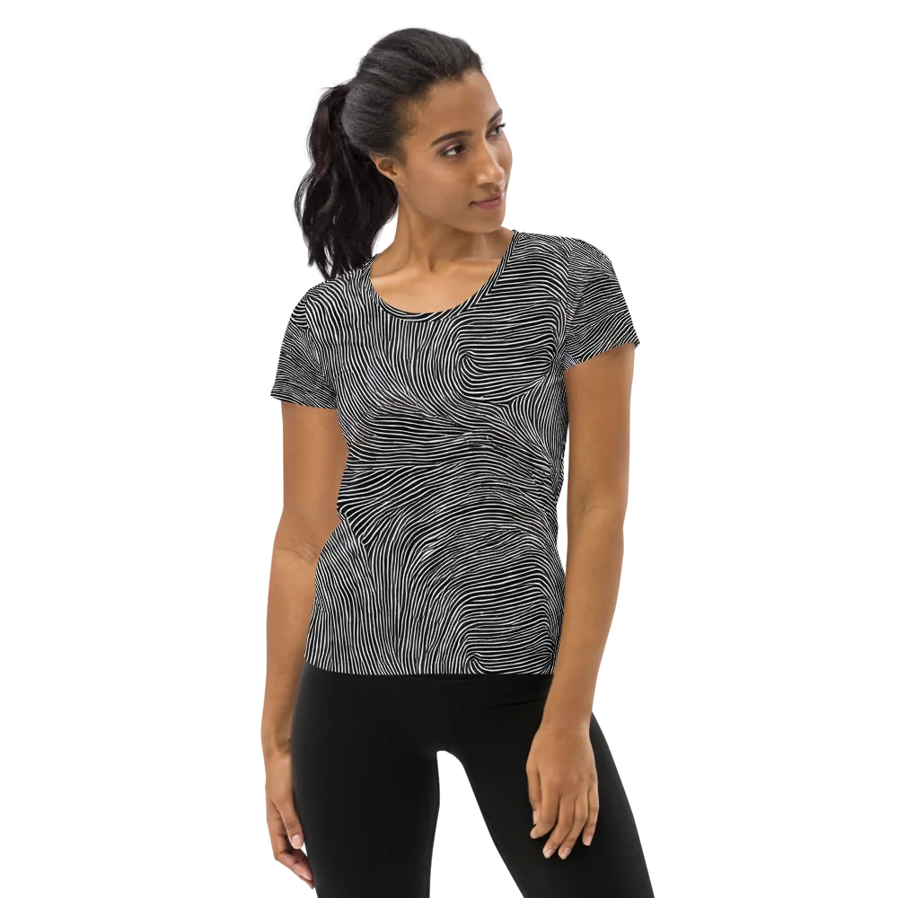 Ink Ripple on Women's Athletic T-Shirt — Front