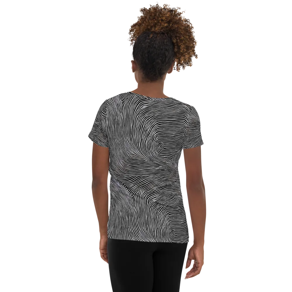 Ink Ripple on Women's Athletic T-Shirt — Back
