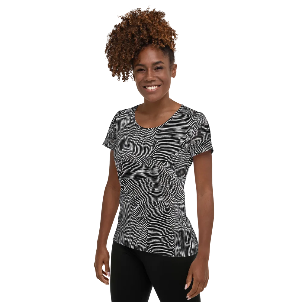 Ink Ripple on Women's Athletic T-Shirt — Left