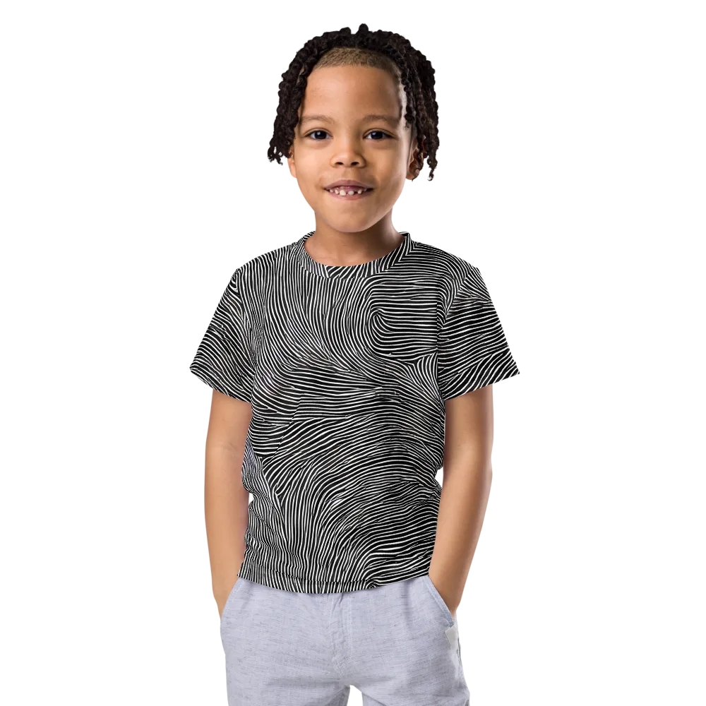 Ink Ripple on Kids Crew Neck T-Shirt — Front