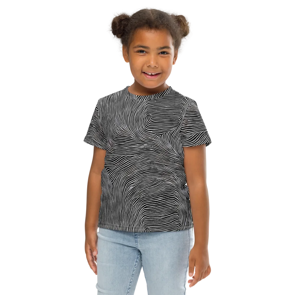Ink Ripple on Kids Crew Neck T-Shirt — Front