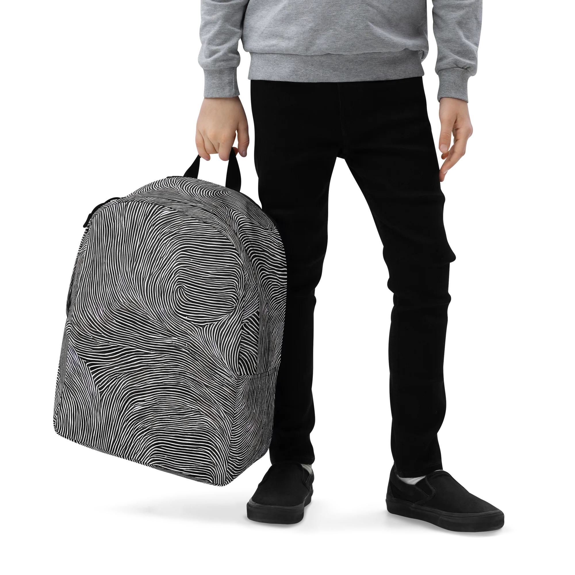 Ink Ripple on Minimalist Backpack — Zoomed-in