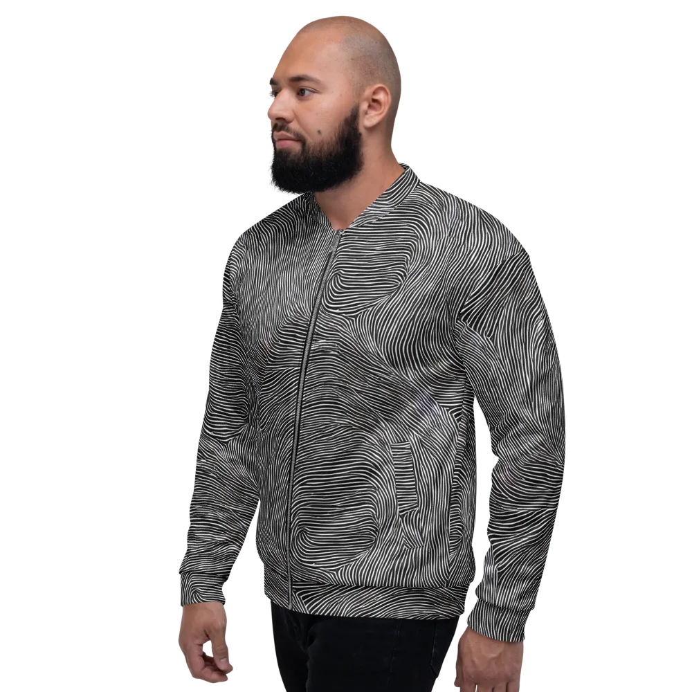 Ink Ripple on Bomber Jacket — Left