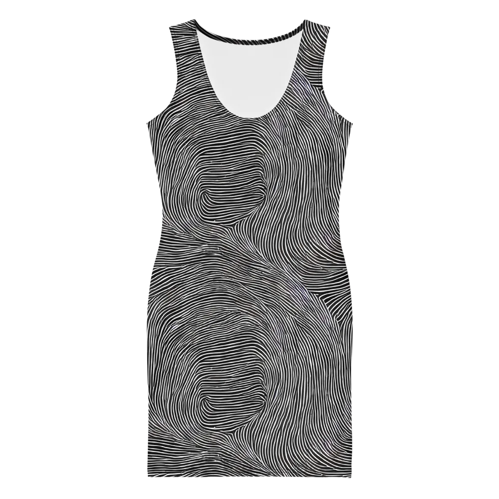 Ink Ripple on Bodycon Dress — Front