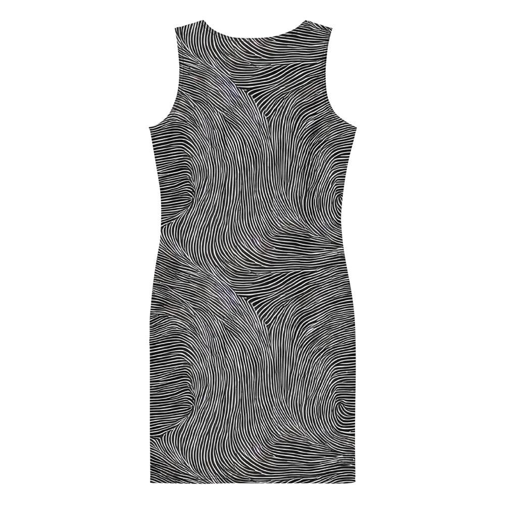 Ink Ripple on Bodycon Dress — Back