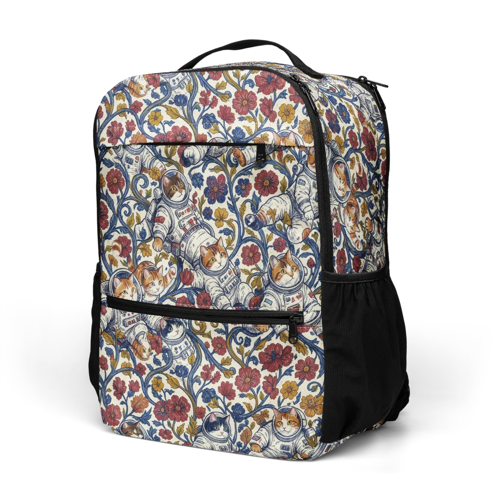 Cosmic Cat Garden on Utility Backpack — Left Front