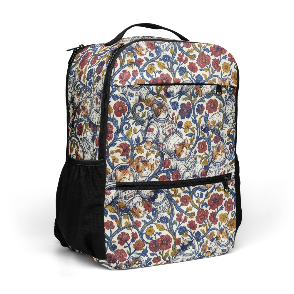 Cosmic Cat Garden on Utility Backpack — Right Front
