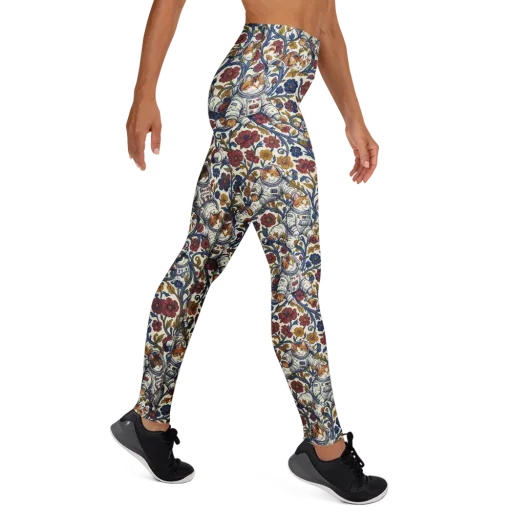 Cosmic Cat Garden on a Yoga Leggings