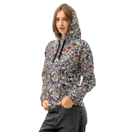 Cosmic Cat Garden on a Cotton Hoodie
