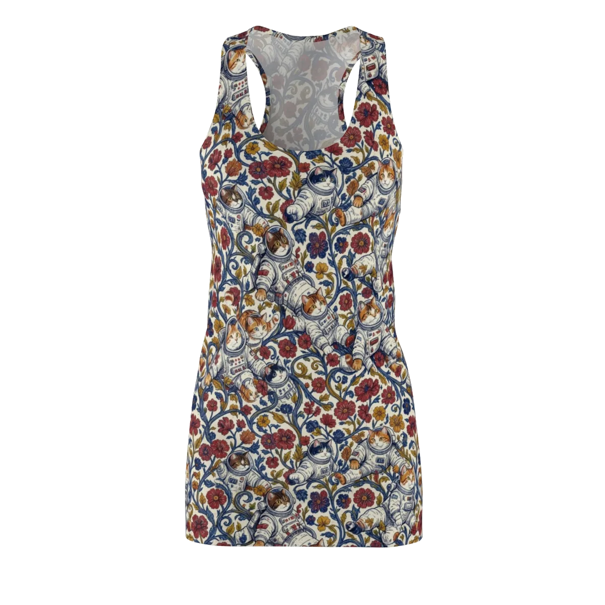 Cosmic Cat Garden on Racerback Dress — Front
