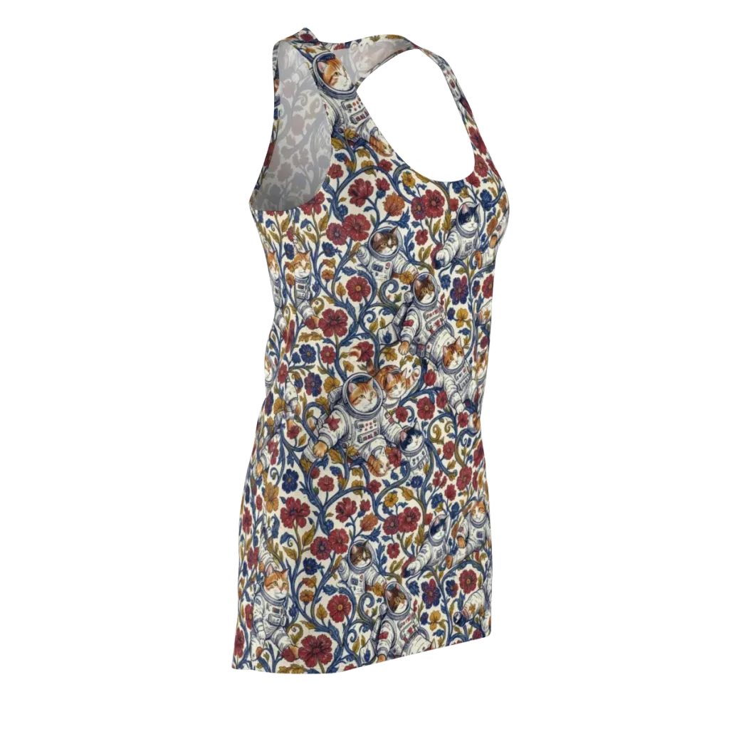 Cosmic Cat Garden on Racerback Dress — Front Side