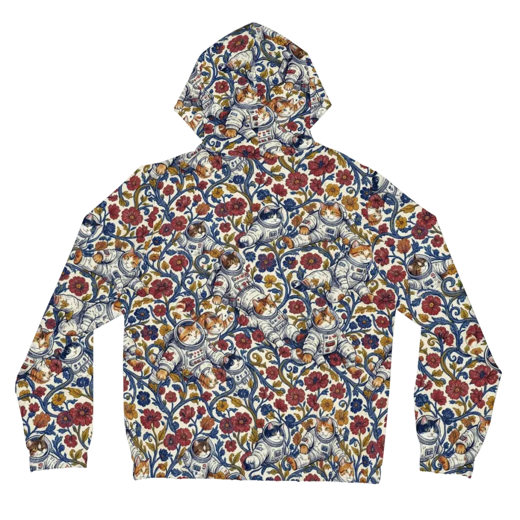 Cosmic Cat Garden on Women's Full-Zip Hoodie — Back