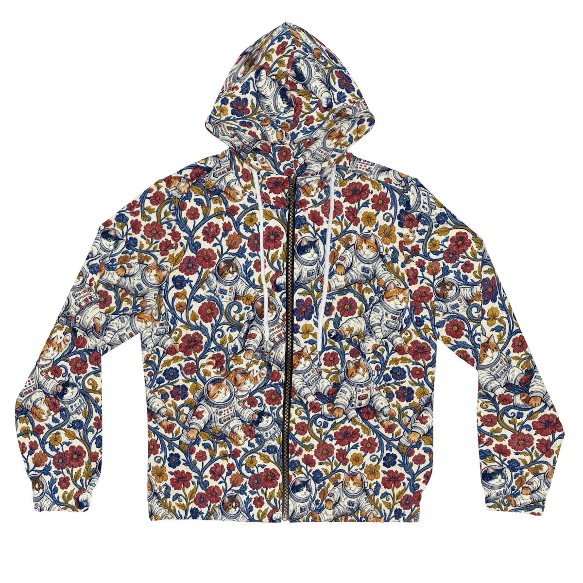 Cosmic Cat Garden on Women's Full-Zip Hoodie — Front