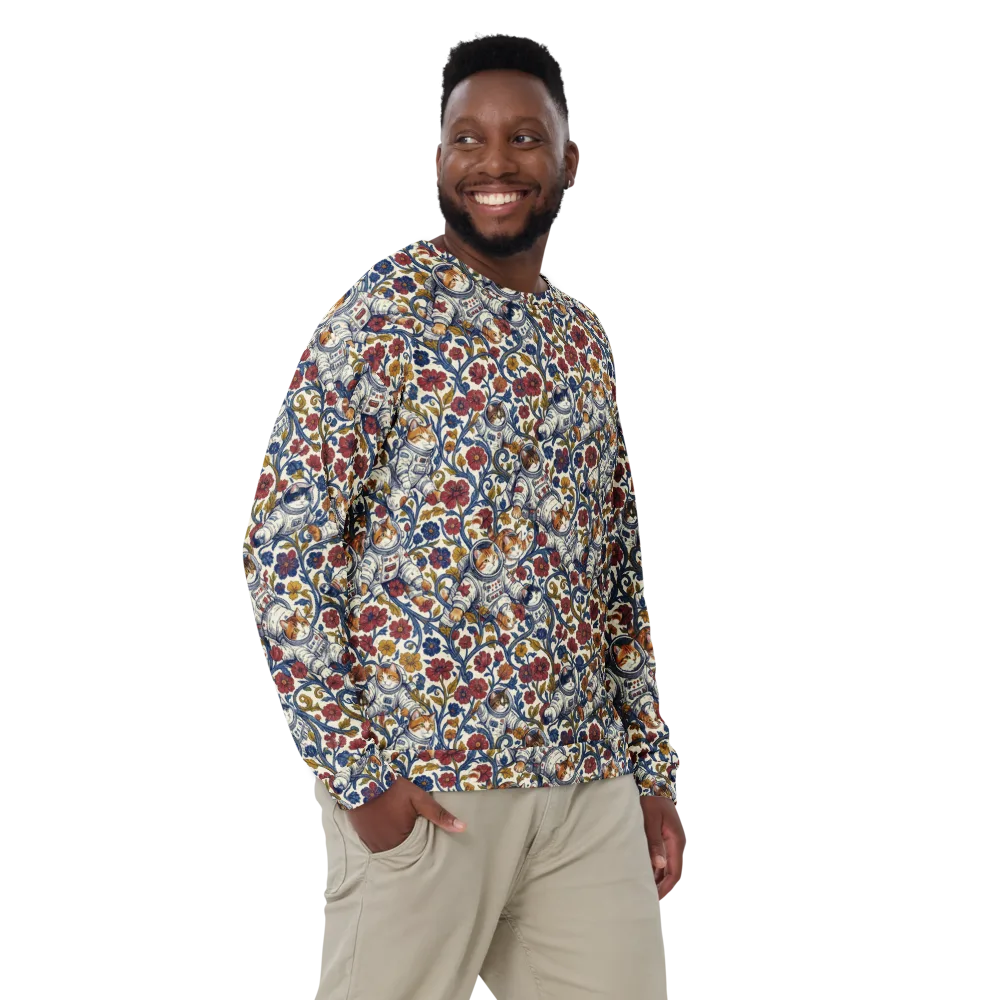 Cosmic Cat Garden on Sweatshirt — Front