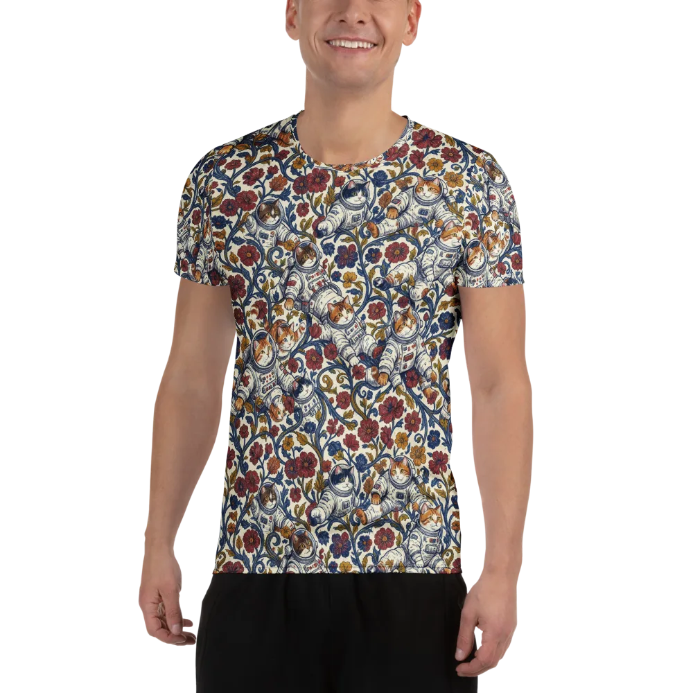 Cosmic Cat Garden on Men's Athletic T-Shirt — Front