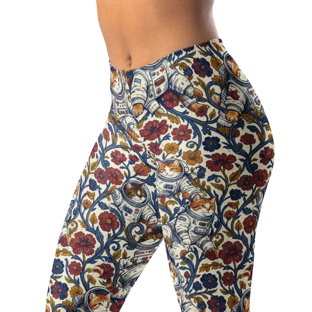 Cosmic Cat Garden on Leggings — Left Front