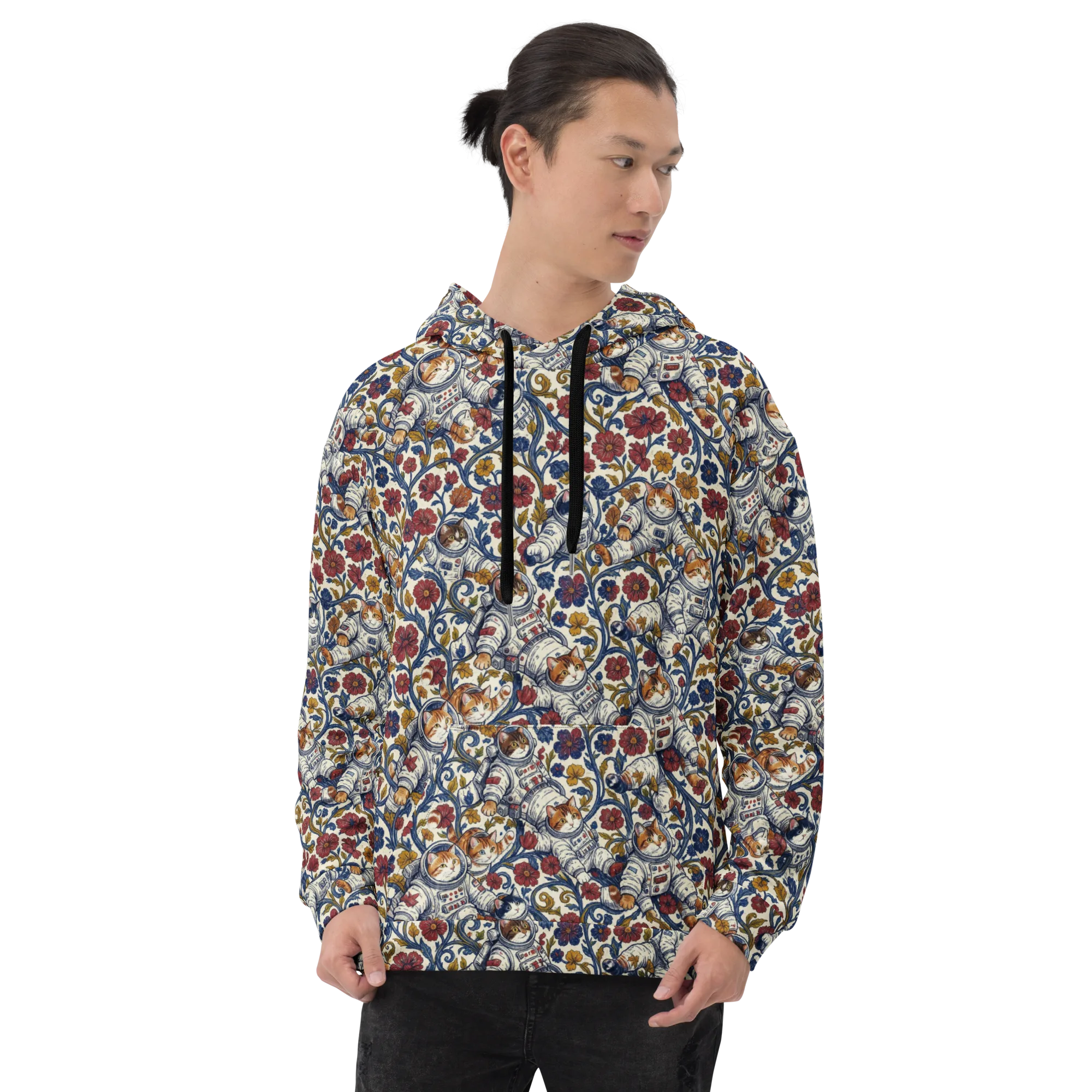 Cosmic Cat Garden on Hoodie — Front