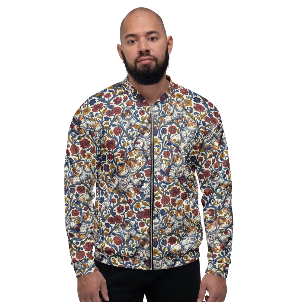Cosmic Cat Garden on Bomber Jacket — Front
