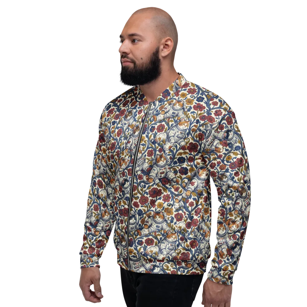 Cosmic Cat Garden on Bomber Jacket — Left