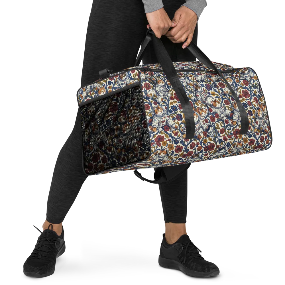 Cosmic Cat Garden on Duffle Bag — Right Front