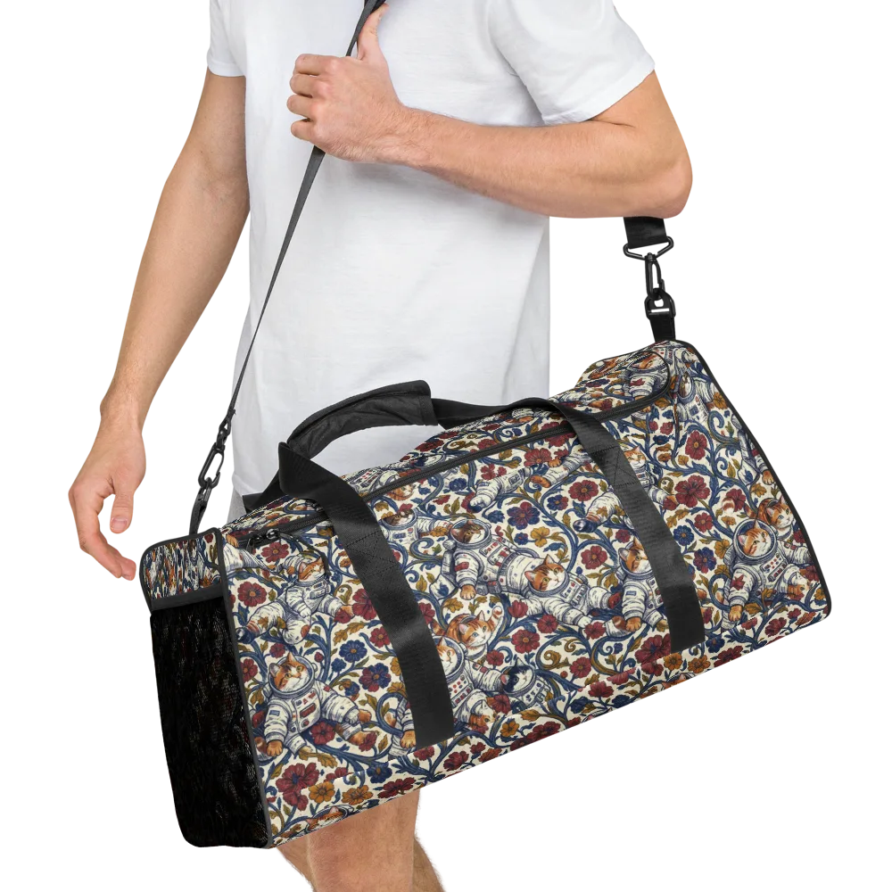 Cosmic Cat Garden on Duffle Bag — Right Front