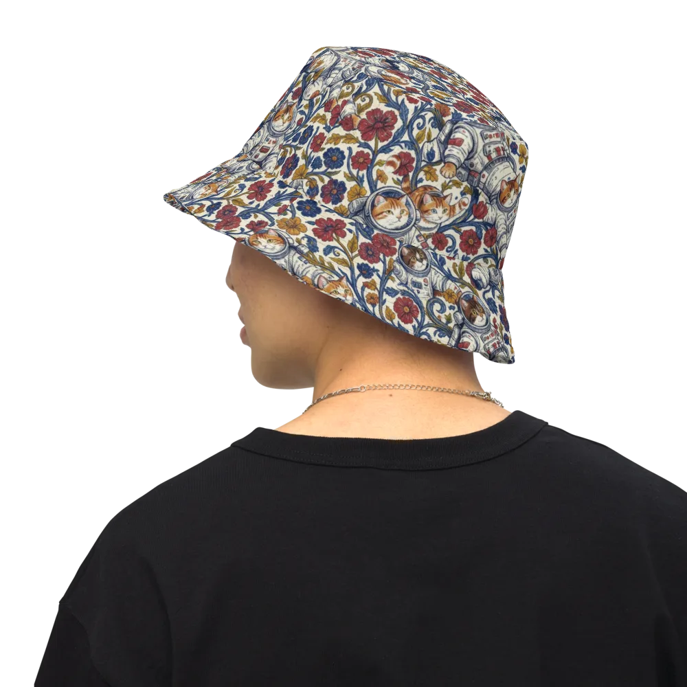 Cosmic Cat Garden on Reversible Bucket Hat — Back Inside