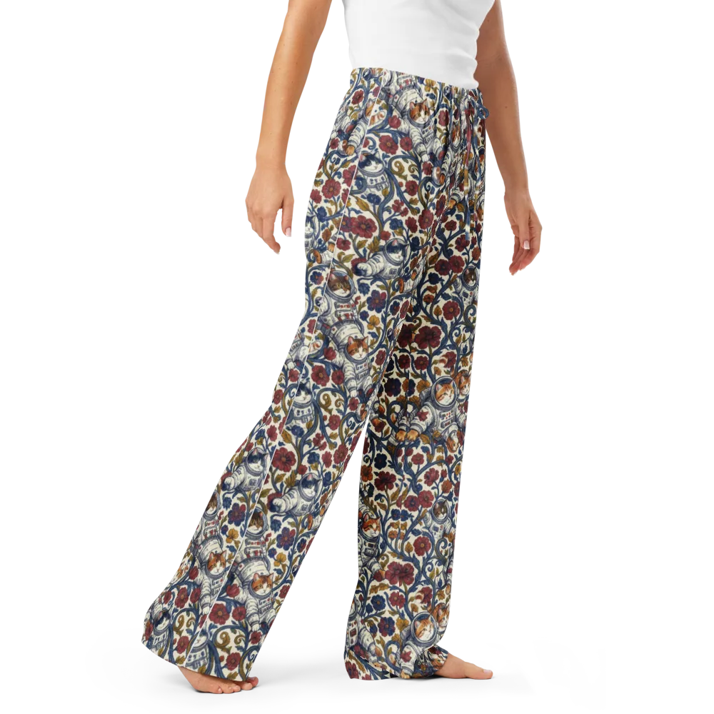 Cosmic Cat Garden on Women's Pajama Pants — Right Front