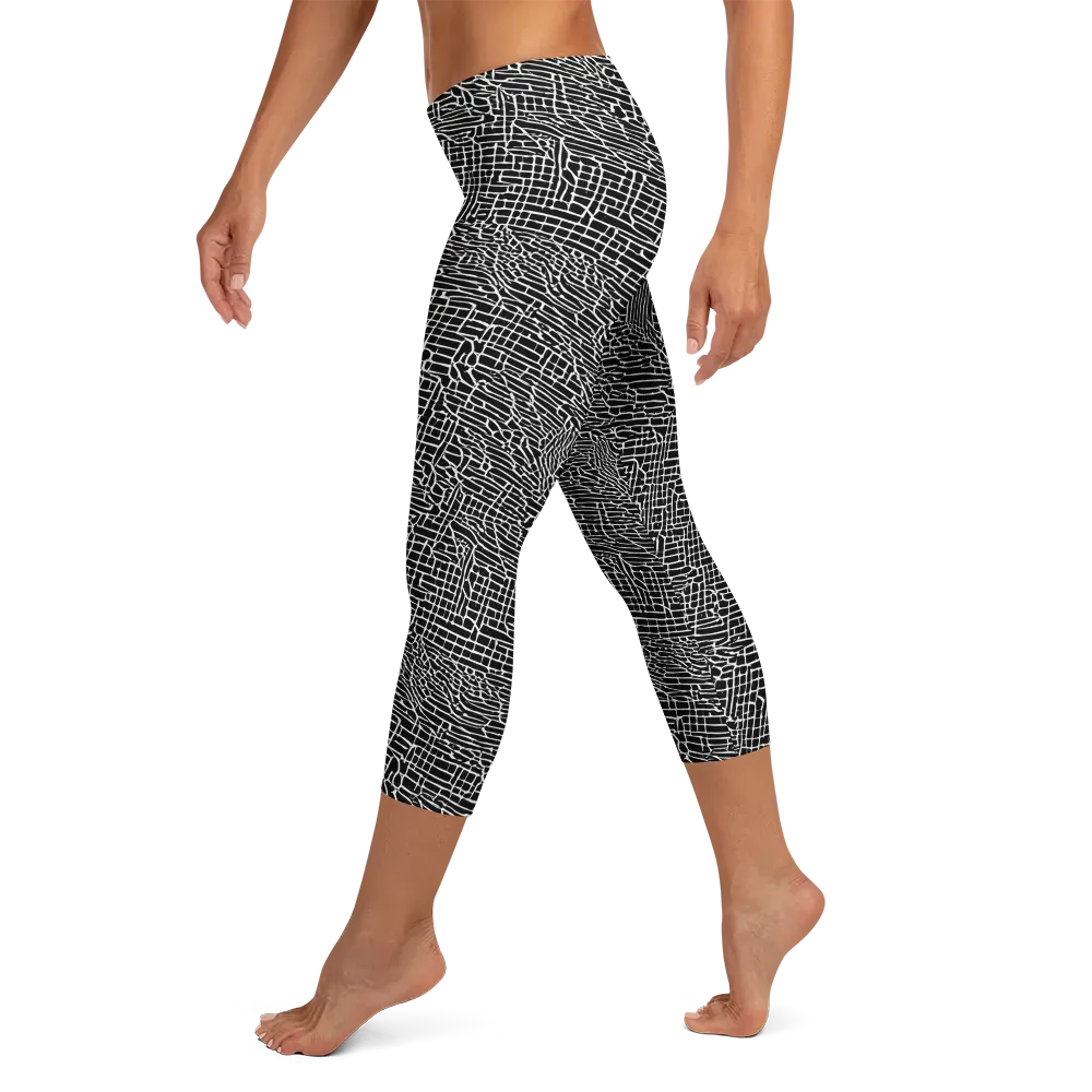 Ink Weave on Capri Leggings — Left