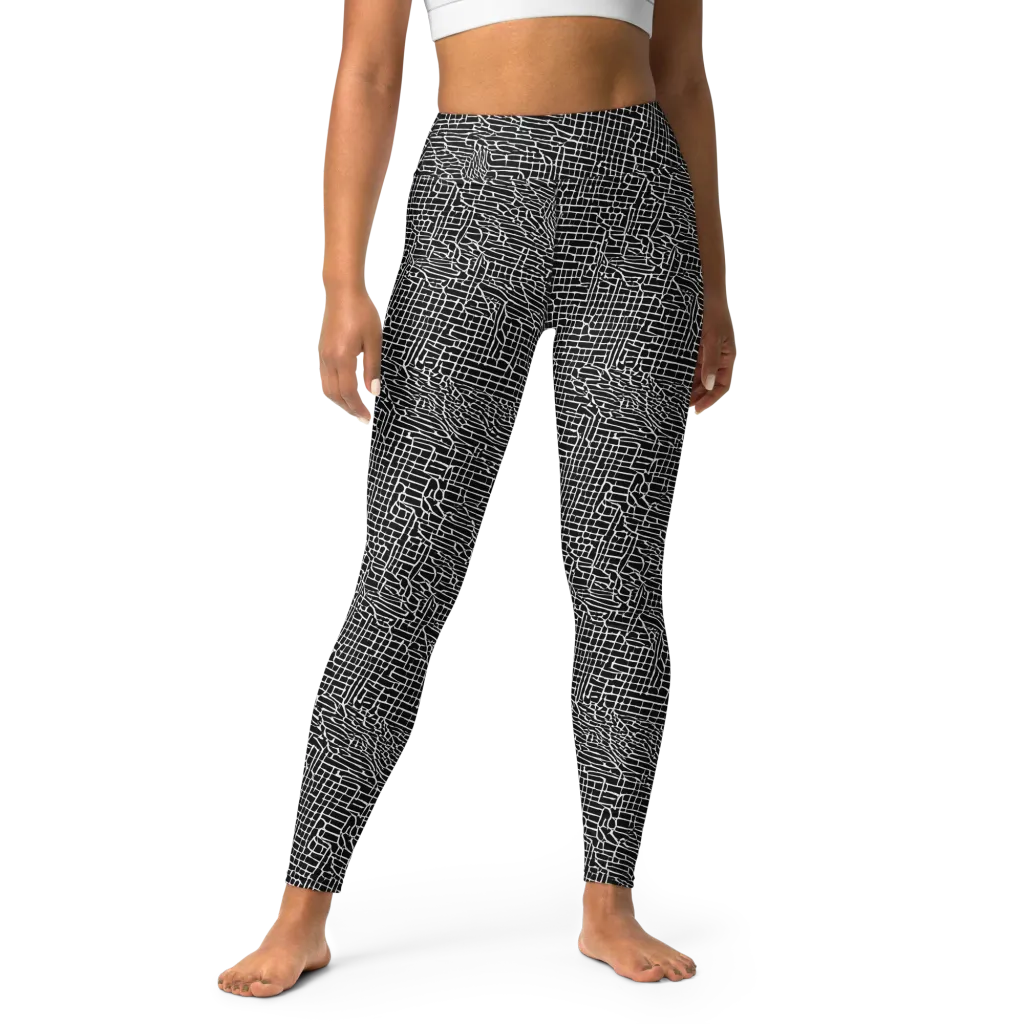 Ink Weave on Yoga Leggings — Front