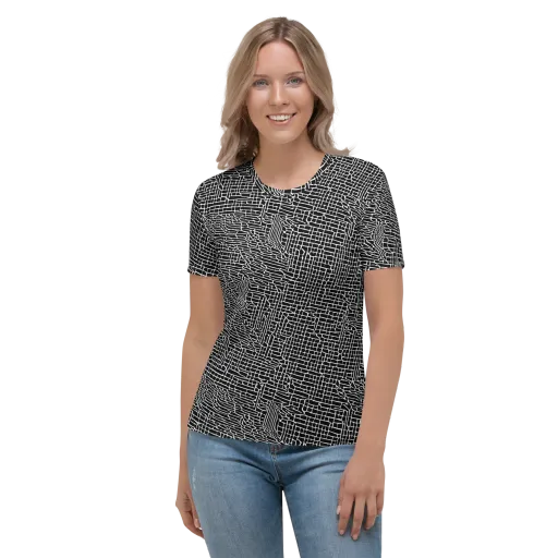 Ink Weave on a Women's Crew Neck T-Shirt