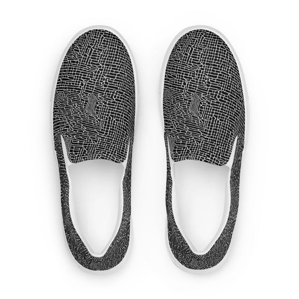 Ink Weave on Men's Slip-On Canvas Shoes — Front