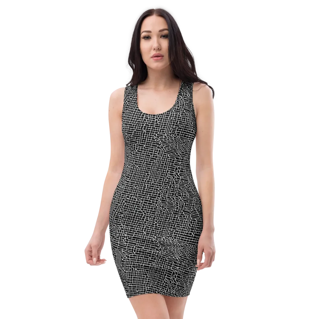 Ink Weave on Bodycon Dress — Front