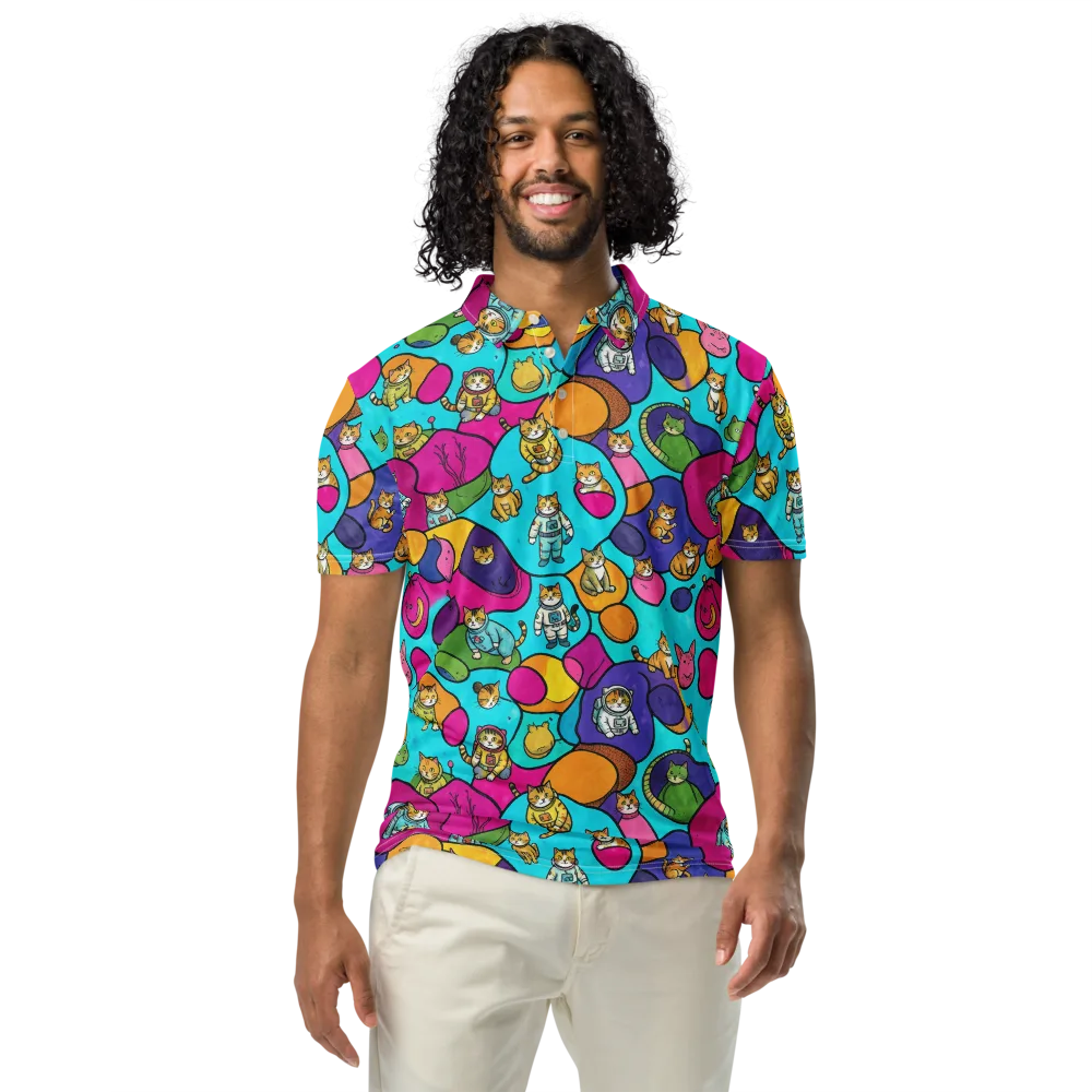 Starship Whiskers on Men's Slim Fit Polo Shirt — Front